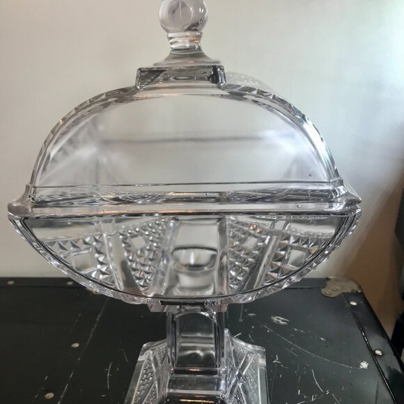 EAPG Adams & Co Ashman Pattern Pressed Footed Glass Pedestal Compote Dish w/Lid - Picture 6 of 7